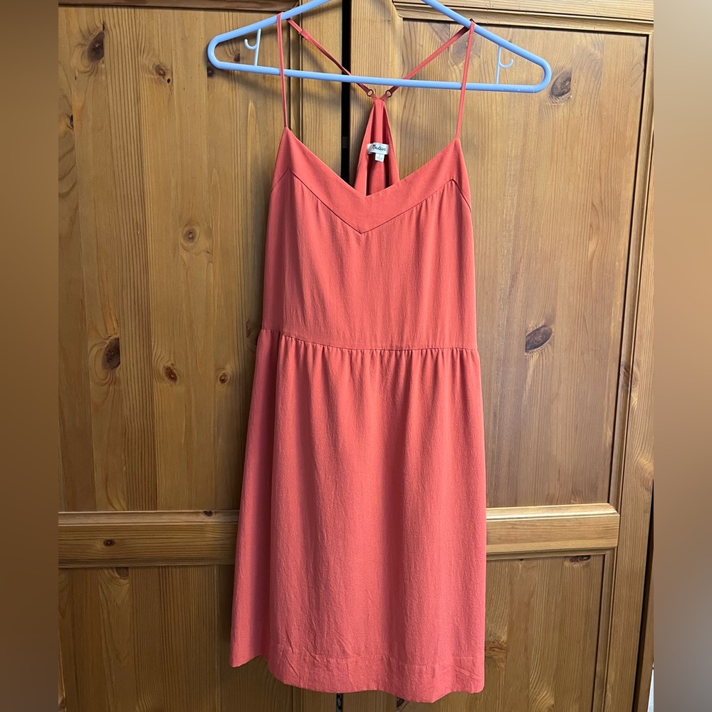 Madewell coral mini dress adjustable straps size 2